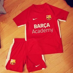 FC Barca Academy Kit Youth Jersey Shorts Messi